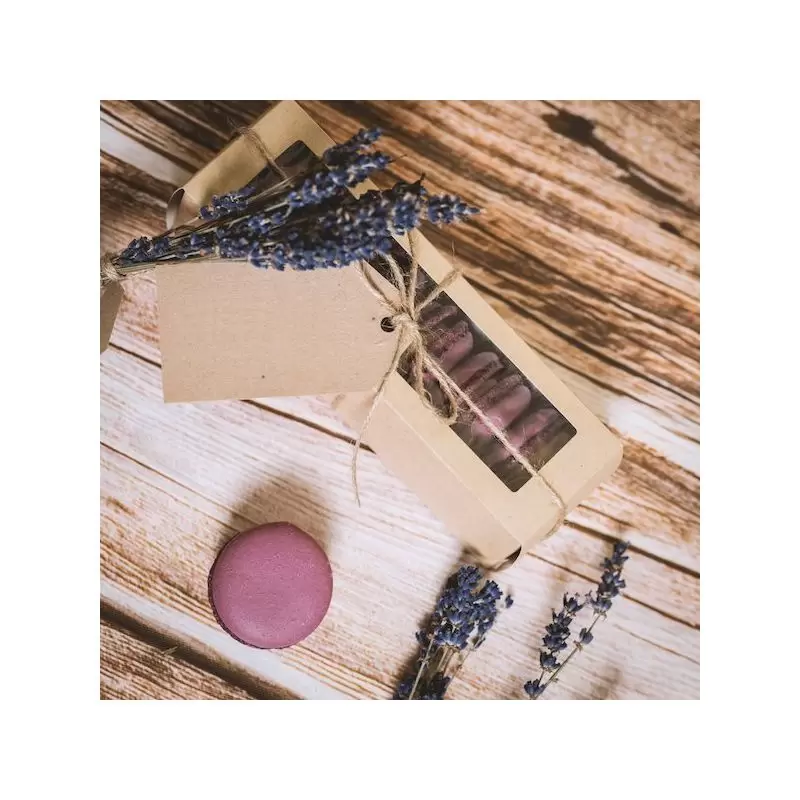 Kaste Eco Macarons ar caurspīdīgu logu | DEKOPAKA.LT