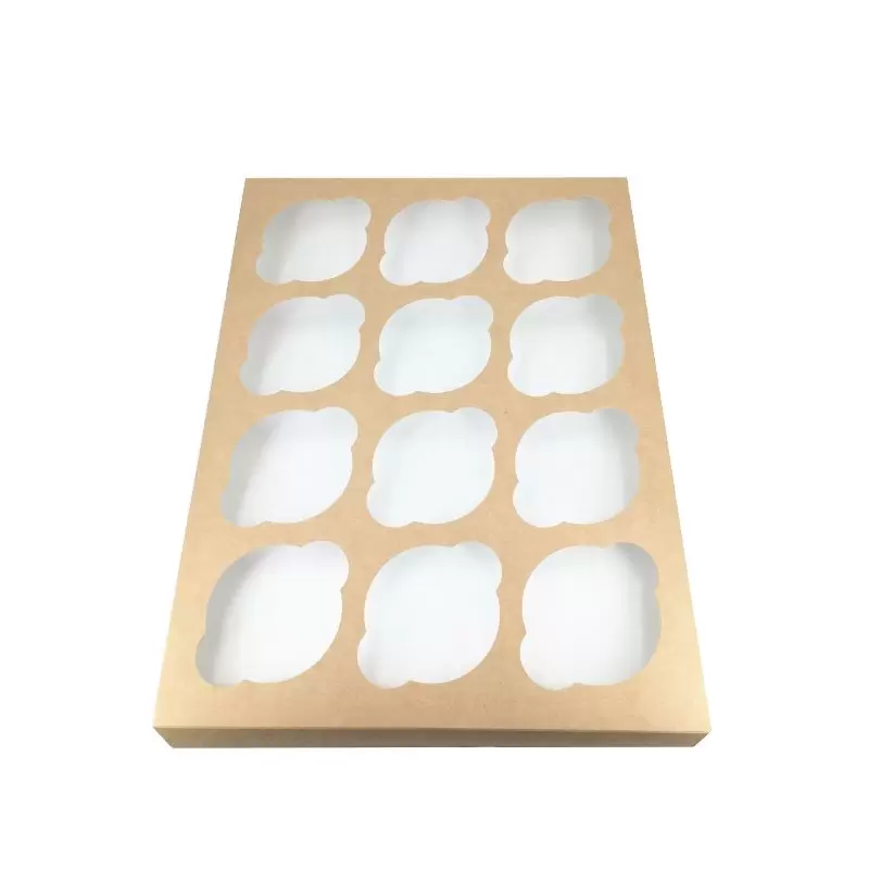 Kastīte Eco 12 kēksiņiem ar caurspīdīgu logu