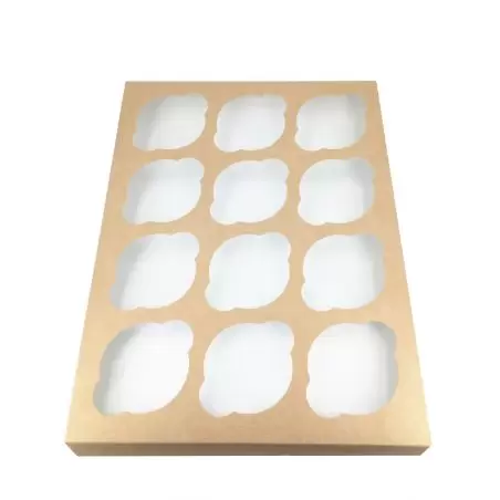 Dėžutė Eco 12 keksiukų su skaidriu langeliu