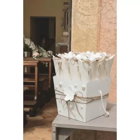 Dėžutė krepšelis su medžiagine rankenėle