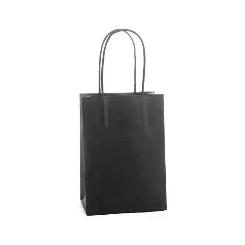 Juodi popieriniai maišeliai Twist rankenėlės