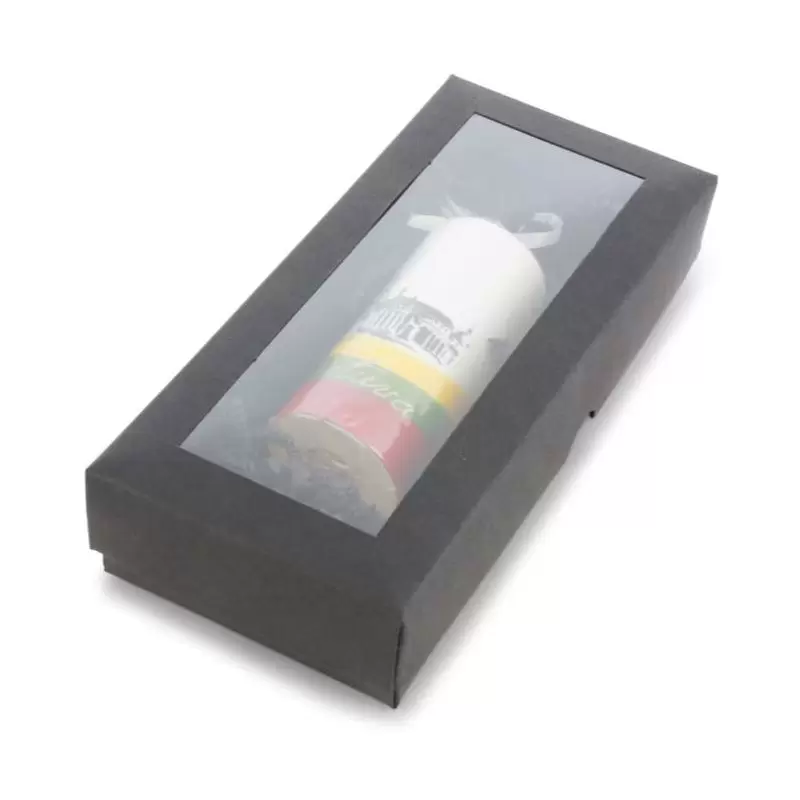 Läbipaistva aknaga karp must 200 x 90 x 30 mm