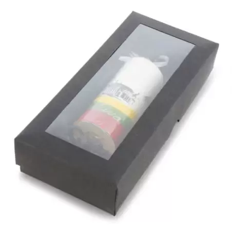 Kaste ar caurspīdīgu logu melna 200 x 90 x 30 mm