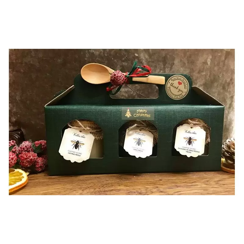 Dėžutė Portavasetti 3 skyriai žalia