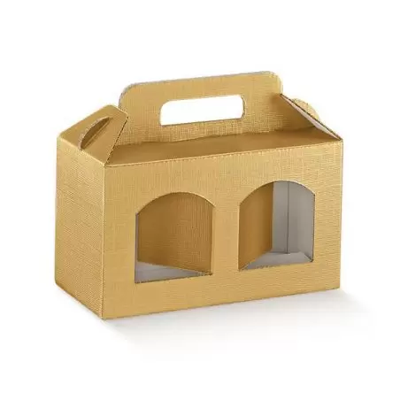 Dėžutė Portavasetti 2 skyriai auksinė