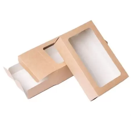 Dėžutė Eco Macarons su skaidriu langeliu 180x107x55mm