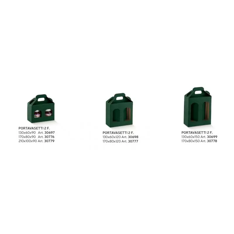 Dėžutė Portavasetti 2 skyriai žalia