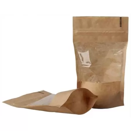Doy-pack maišeliai su langeliu ir zip užsegimu