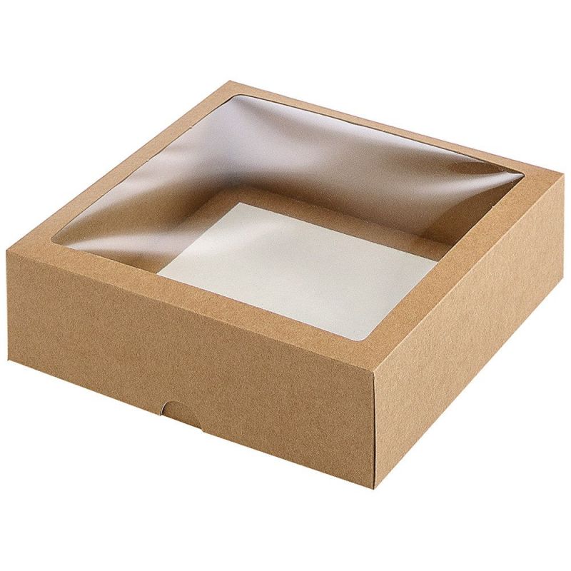 Kartona kaste ar caurspīdīgu logu | DEKOPAKA.LT