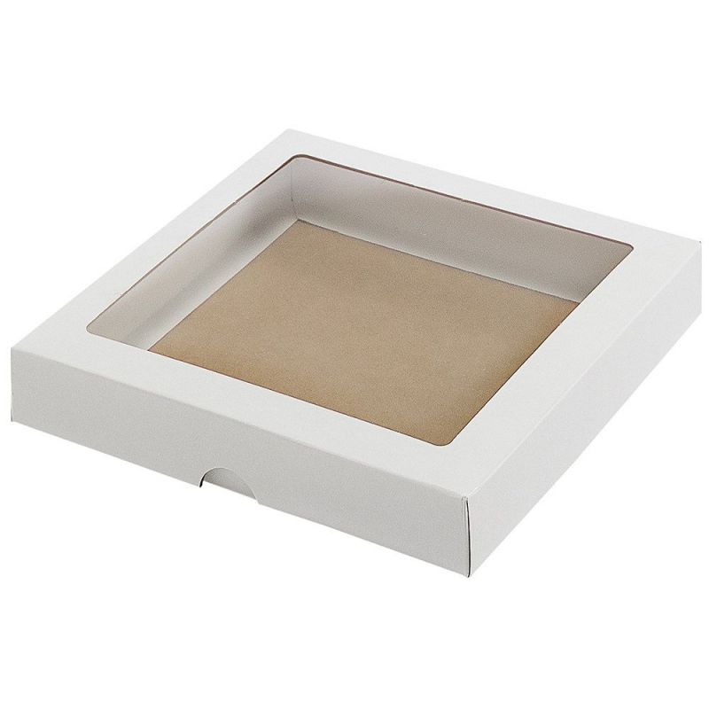 Dėžutė su skaidriu langeliu balta 200 x 200 x 30 mm