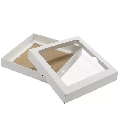 Läbipaistva aknaga karp valge 200 x 200 x 30 mm 2