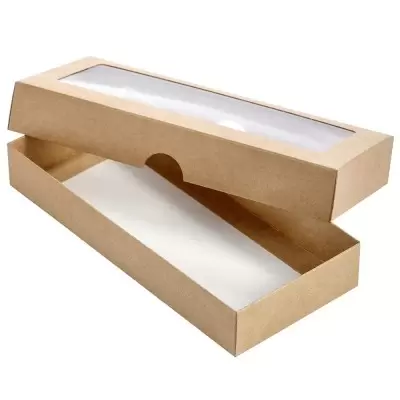 Läbipaistva aknaga kast pruun 200 x 90 x 30 mm 2