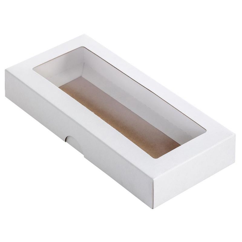Balta kartona kaste ar logu 200 x 90 x 30 mm