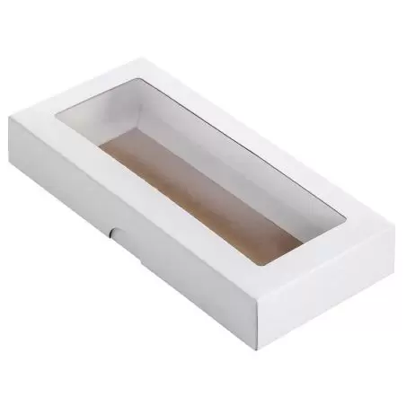 Läbipaistva aknaga karp valge 200 x 90 x 30 mm