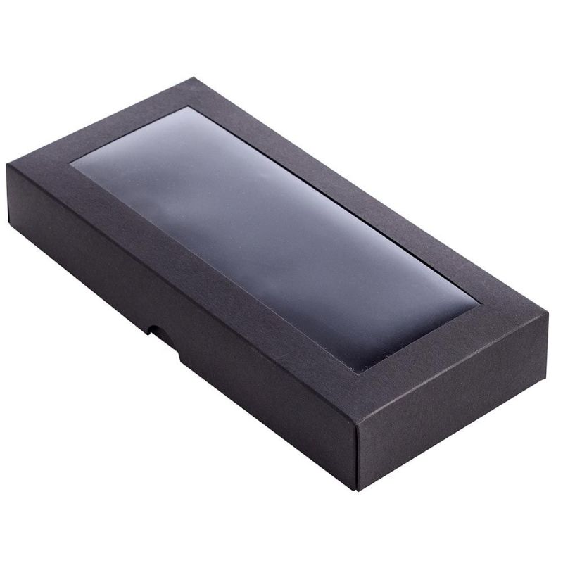 Dėžutė su skaidriu langeliu juoda 200 x 90 x 30 mm