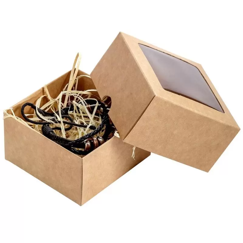 Dėžutė su skaidriu langeliu ruda 120 x 120 x 70 mm