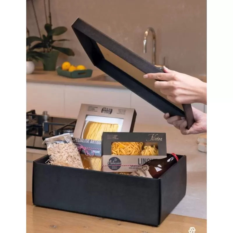 Dėžė Easy juoda matinė su atskiru dangteliu