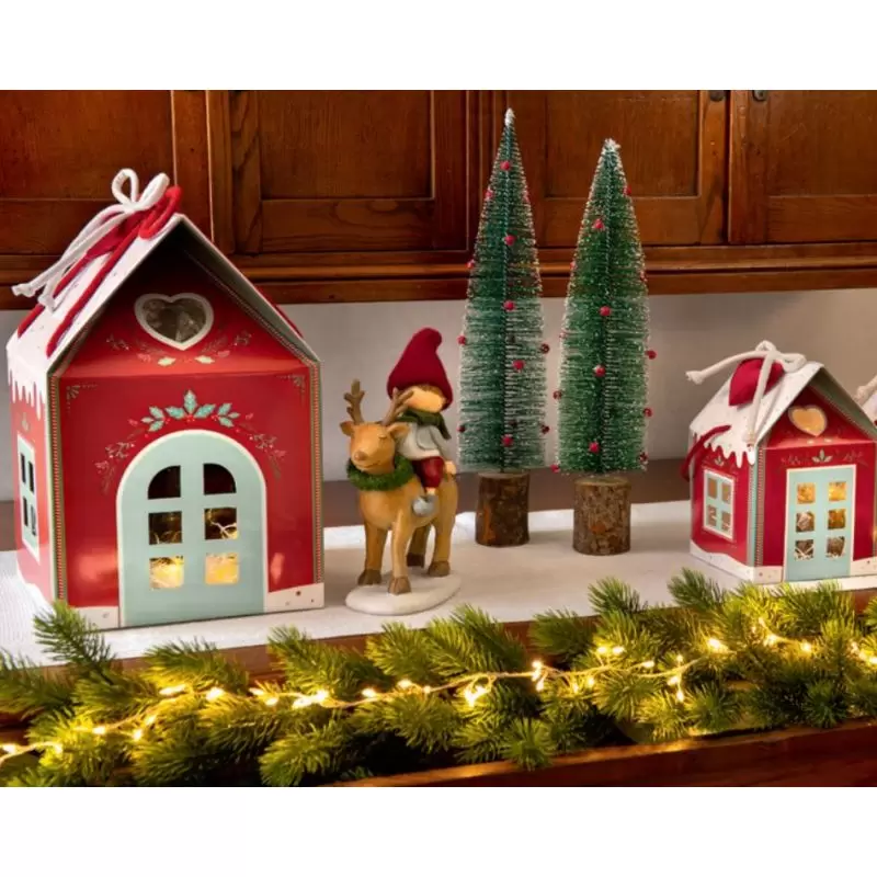 Box Casseta maja punane valge varikatusega