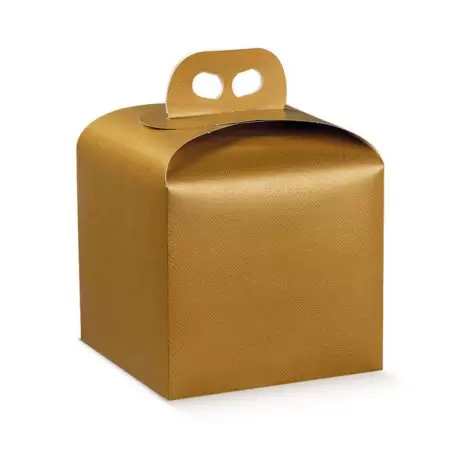 Zelta Portapanettone kaste ar rokturi