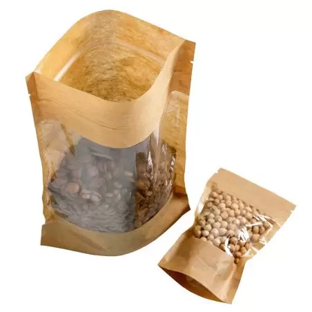 Doy-pack maišeliai su langeliu ir zip užsegimu