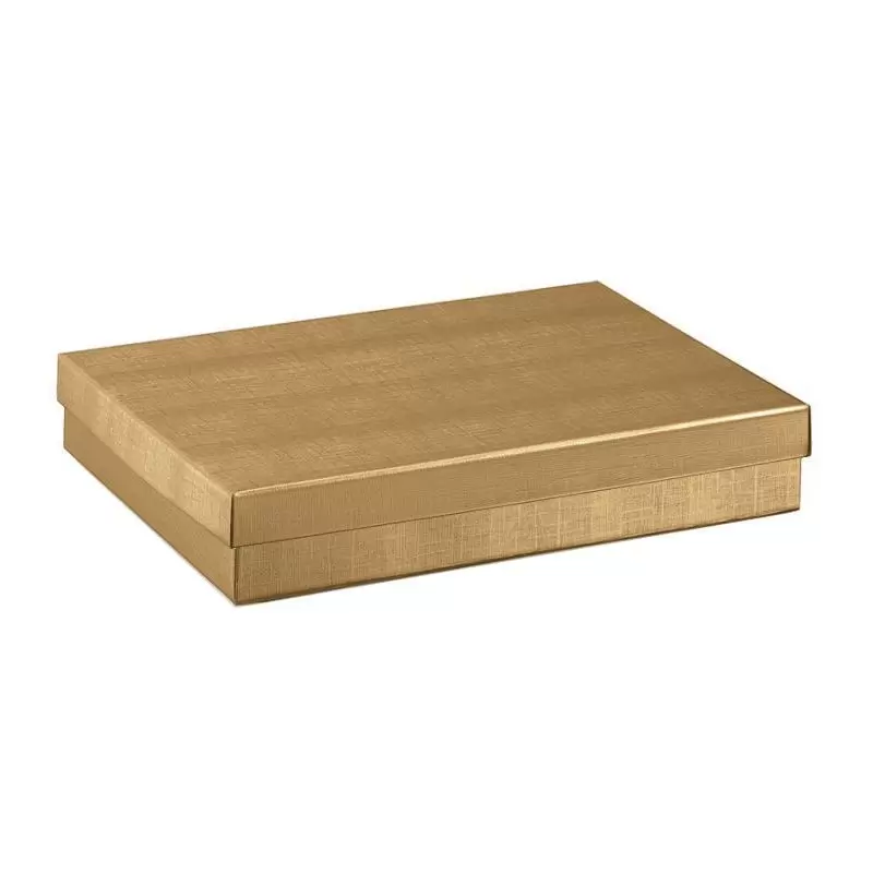 Dėžutė dviejų dalių stačiakampė auksinė