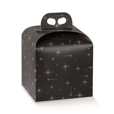Jõulukarp Portapanettone must käepidemega 2