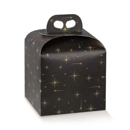 Dėžutė Kalėdinė Portapanettone juoda su rankenėle