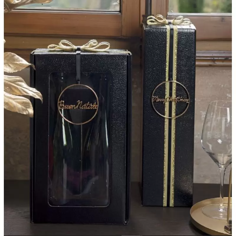 Kaste Cantinetta 2 pudeles melnas ar caurspīdīgu logu