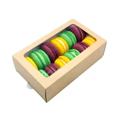 Läbipaistva aknaga Eco Macarons karbis 180x107x55mm