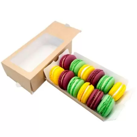 Läbipaistva aknaga Eco Macarons karbis 180x107x55mm