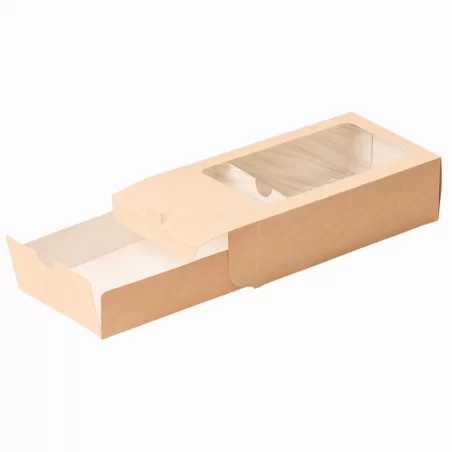 Läbipaistva aknaga Eco Macarons karbis 180x107x55mm