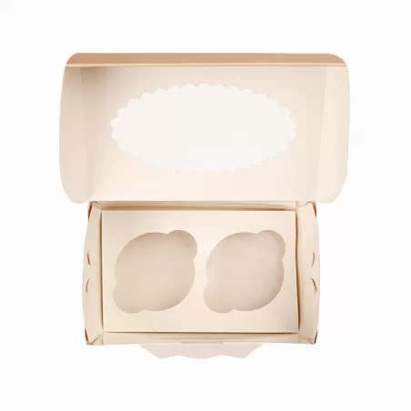 Eco kastīte 2 kēksiņiem ar caurspīdīgu logu