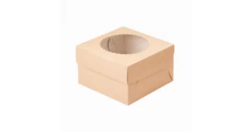 Kastīte Eco 4 kēksiņiem ar caurspīdīgu logu