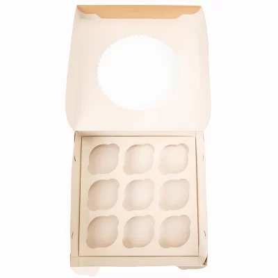 Dėžutė Eco 9 keksiukams su skaidriu langeliu 2