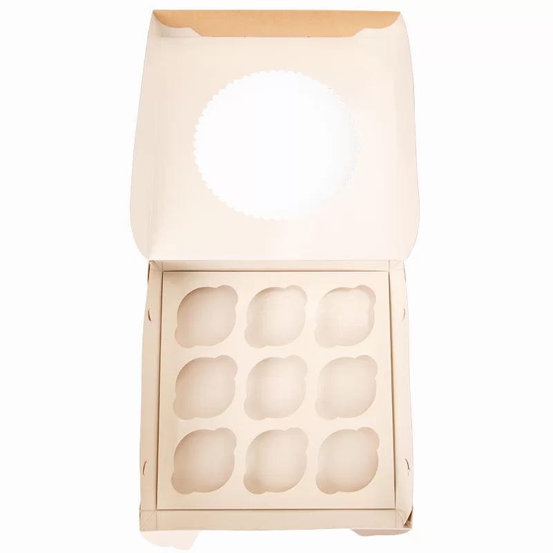 Kastīte Eco 9 kēksiņiem ar caurspīdīgu logu