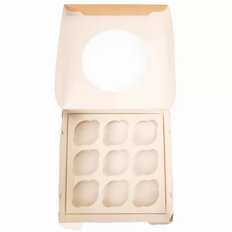 Kastīte Eco 9 kēksiņiem ar caurspīdīgu logu