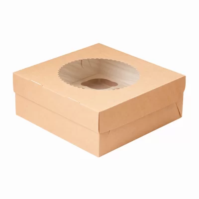 Dėžutė Eco 9 keksiukams su skaidriu langeliu