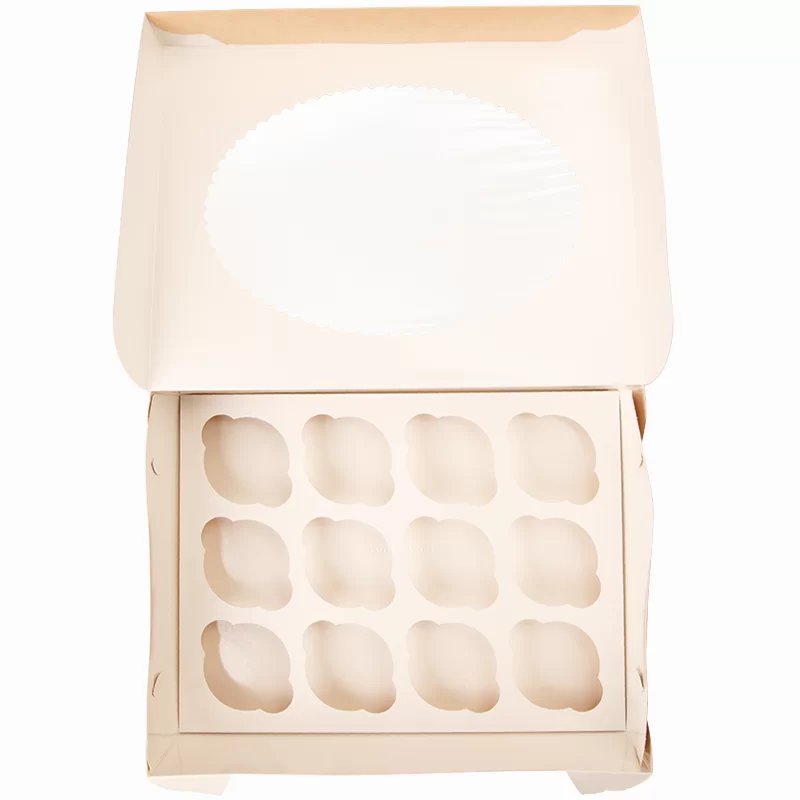 Eco Muf 12 läbipaistva aknaga koogikesekarp