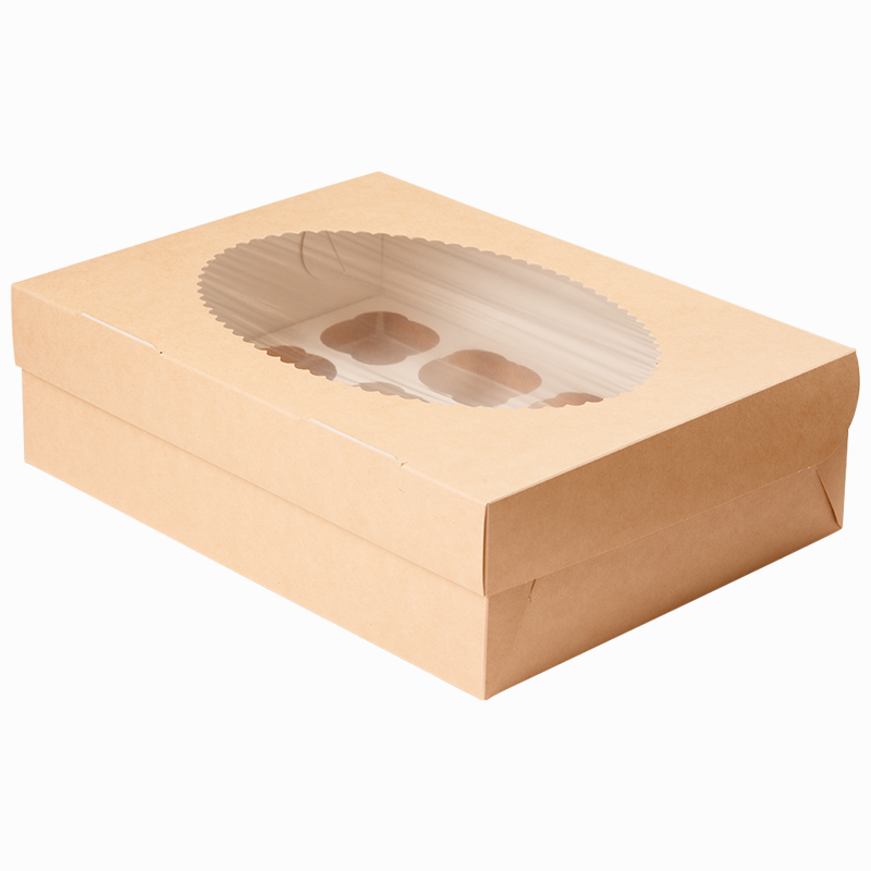 Kastīte Eco Muf kēksiņiem 12 gab. ar caurspīdīgu kastīti | DEKOPAKA.LT