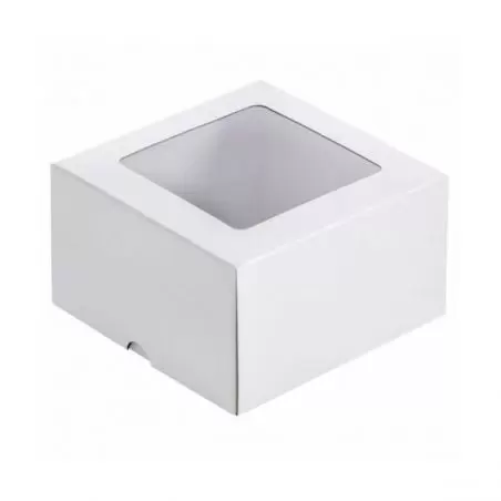 Läbipaistva aknaga karp valge 90 x 90 x 50 mm