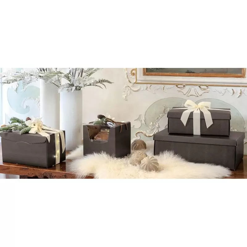 Dėžutė dviejų dalių su atskiru dangteliu šokoladinė