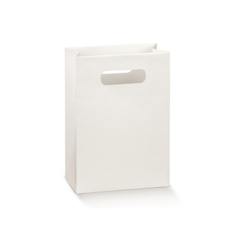 Baltas popierinis maišelis su rankenėle | DEKOPAKA.LT