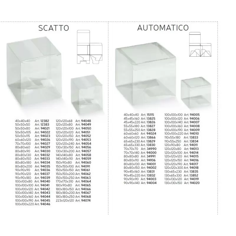 Caurspīdīga kvadrātveida kaste Scatto 90x90xh