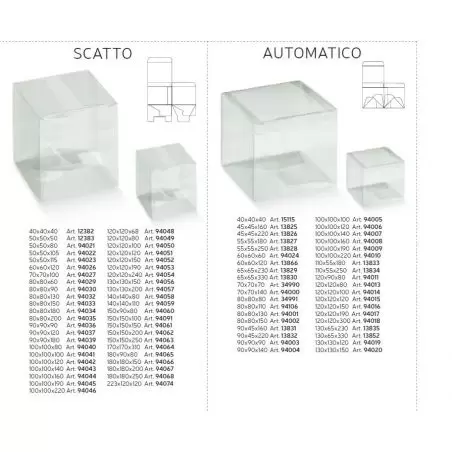 Skaidri kvadratinė dėžutė Scatto 90x90xh