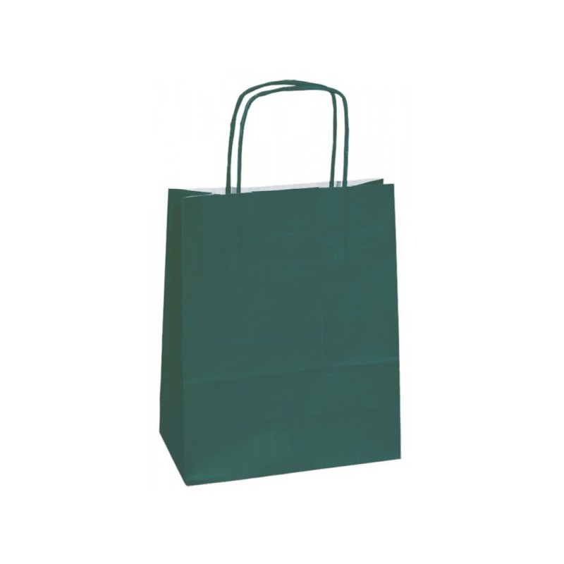 Žalias maišelis Twist rankenėlės Kraft popierius | DEKOPAKA.LT