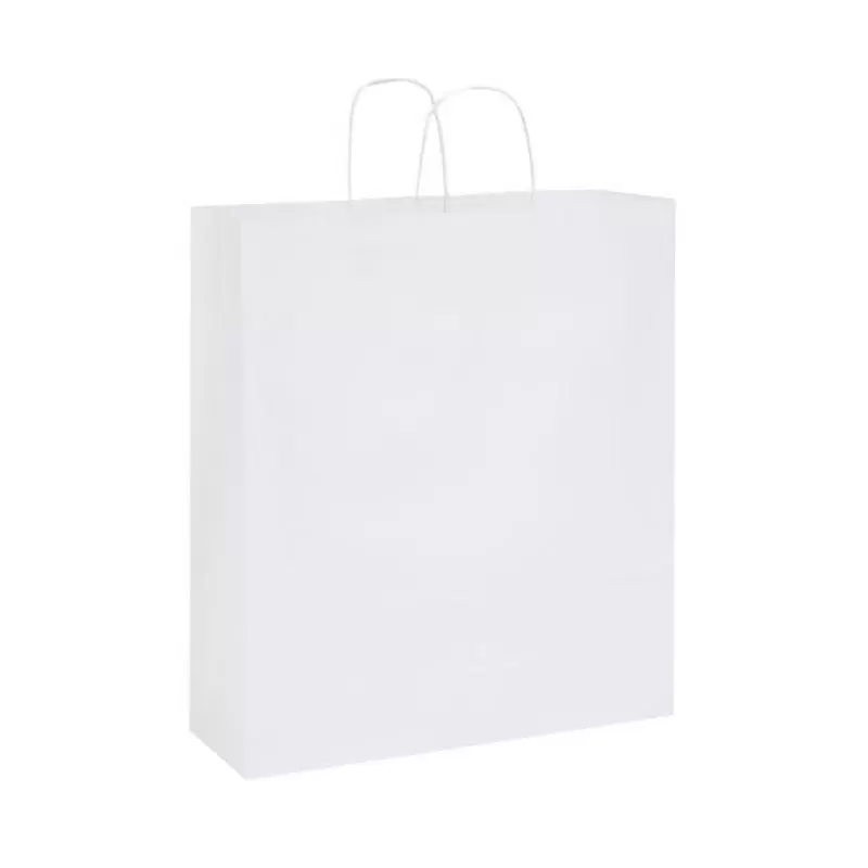 Balti popieriniai maišeliai Twist rankenėlės