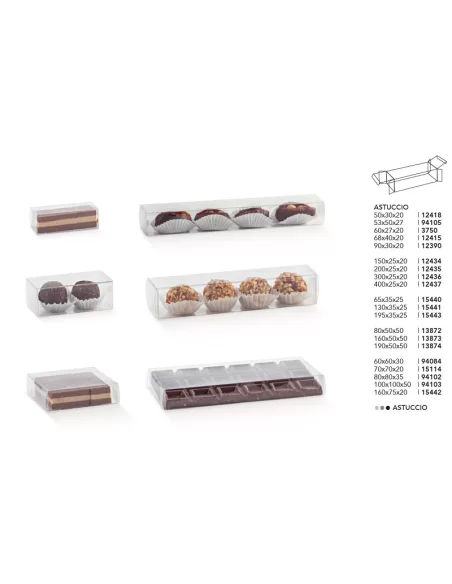 Läbipaistvad piklikud karbid