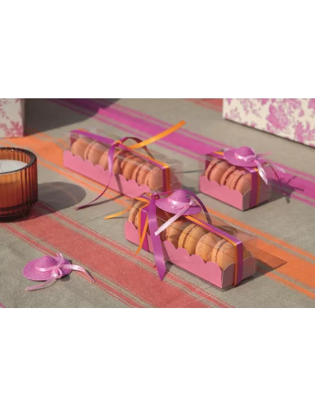 Macarons dėžutės Fibra rožinė