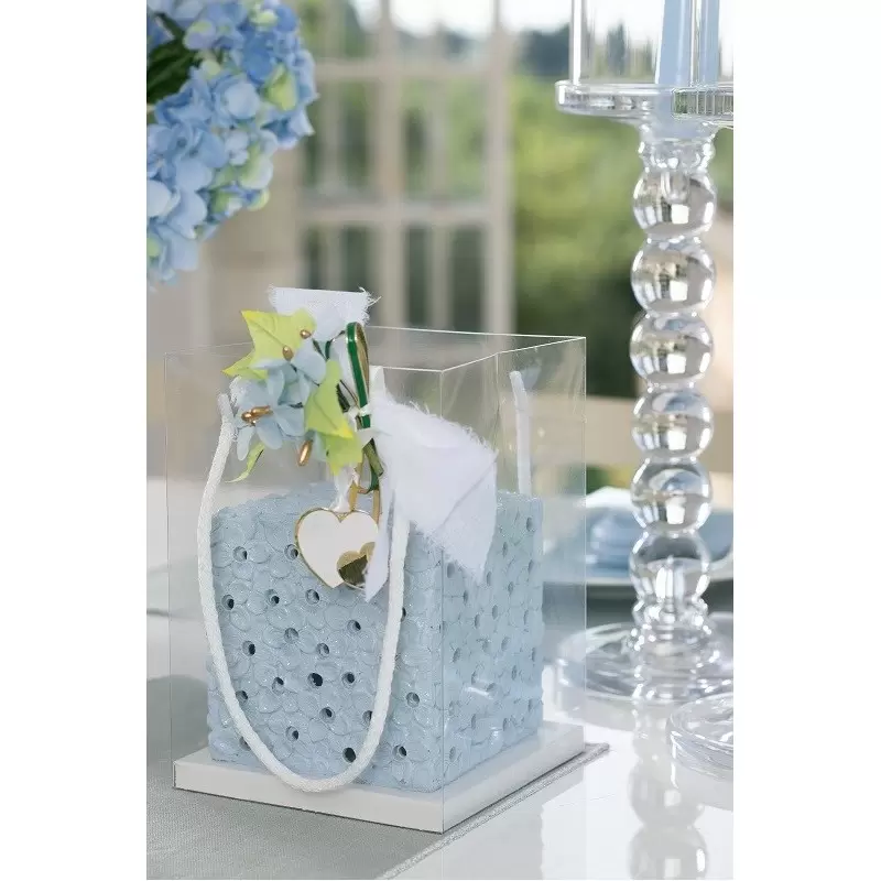 Caurspīdīga soma ar auduma rokturiem