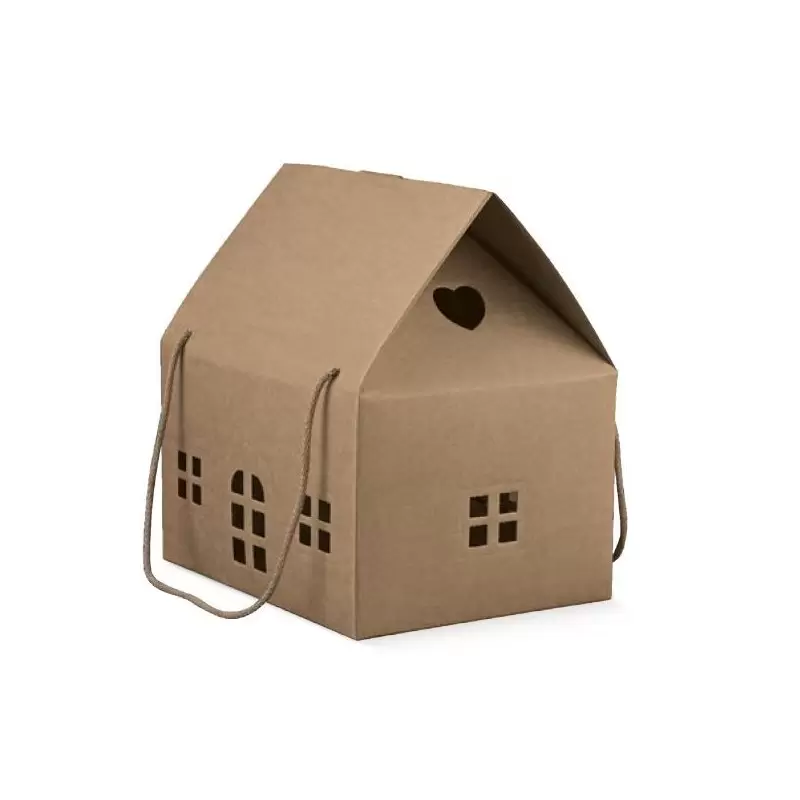 Box Casetta maja naturaalne pruun